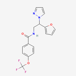 molecular formula C17H14F3N3O3 B2854088 N-(2-(furan-2-yl)-2-(1H-pyrazol-1-yl)ethyl)-4-(trifluoromethoxy)benzamide CAS No. 2034544-58-4