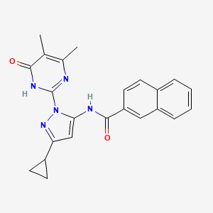 N-(3-cyclopropyl-1-(4,5-dimethyl-6-oxo-1,6-dihydropyrimidin-2-yl)-1H-pyrazol-5-yl)-2-naphthamide