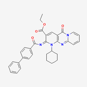 (Z)-ethyl 2-(([1,1'-biphenyl]-4-carbonyl)imino)-1-cyclohexyl-5-oxo-2,5-dihydro-1H-dipyrido[1,2-a:2',3'-d]pyrimidine-3-carboxylate