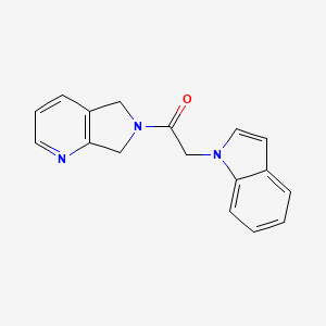 molecular formula C17H15N3O B2854117 2-(1H-indol-1-yl)-1-(5H-pyrrolo[3,4-b]pyridin-6(7H)-yl)ethanone CAS No. 2319637-56-2