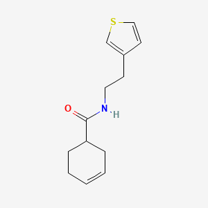molecular formula C13H17NOS B2854120 N-(2-(thiophen-3-yl)ethyl)cyclohex-3-enecarboxamide CAS No. 1210258-38-0