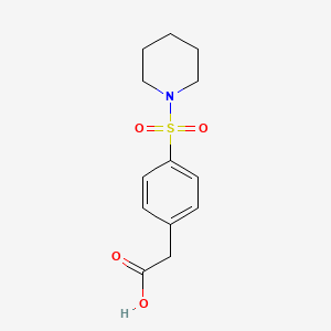 molecular formula C13H17NO4S B2854123 2-[4-(哌啶-1-磺酰基)苯基]乙酸 CAS No. 722464-53-1