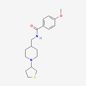 4-methoxy-N-((1-(tetrahydrothiophen-3-yl)piperidin-4-yl)methyl)benzamide