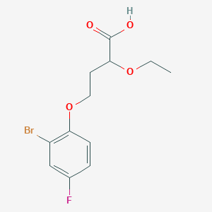 molecular formula C12H14BrFO4 B2854159 4-(2-Bromo-4-fluorophenoxy)-2-ethoxybutanoic acid CAS No. 1272831-19-2