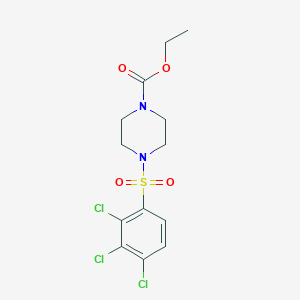 molecular formula C13H15Cl3N2O4S B2854160 Ethyl 4-[(2,3,4-trichlorophenyl)sulfonyl]piperazinecarboxylate CAS No. 914234-84-7