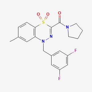 molecular formula C20H19F2N3O3S B2854164 1-(3,5-difluorobenzyl)-7-methyl-3-(1-pyrrolidinylcarbonyl)-4lambda~6~,1,2-benzothiadiazine-4,4(1H)-dione CAS No. 1251635-22-9