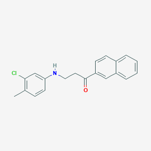molecular formula C20H18ClNO B2854168 3-(3-Chloro-4-methylanilino)-1-(2-naphthyl)-1-propanone CAS No. 477334-06-8