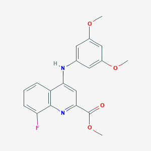 molecular formula C19H17FN2O4 B2854172 2-(7-benzyl-2-isopropyl-4-oxo-5,6,7,8-tetrahydropyrido[3,4-d]pyrimidin-3(4H)-yl)-N-(2-fluorophenyl)acetamide CAS No. 1206989-11-8
