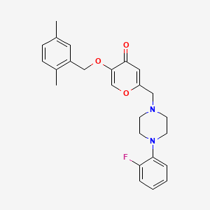 molecular formula C25H27FN2O3 B2854175 5-[(2,5-Dimethylphenyl)methoxy]-2-[[4-(2-fluorophenyl)piperazin-1-yl]methyl]pyran-4-one CAS No. 898442-01-8