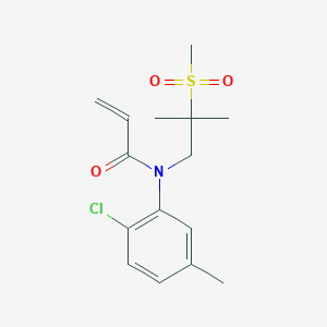 molecular formula C15H20ClNO3S B2854184 N-(2-Chloro-5-methylphenyl)-N-(2-methyl-2-methylsulfonylpropyl)prop-2-enamide CAS No. 2418671-48-2