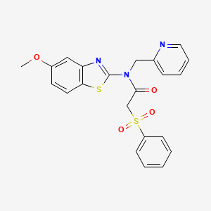N-(5-methoxybenzo[d]thiazol-2-yl)-2-(phenylsulfonyl)-N-(pyridin-2-ylmethyl)acetamide