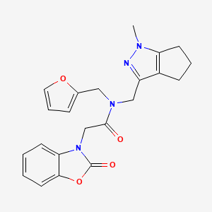 N-(furan-2-ylmethyl)-N-((1-methyl-1,4,5,6-tetrahydrocyclopenta[c]pyrazol-3-yl)methyl)-2-(2-oxobenzo[d]oxazol-3(2H)-yl)acetamide