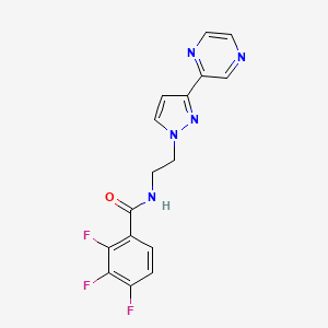 molecular formula C16H12F3N5O B2854203 2,3,4-trifluoro-N-(2-(3-(pyrazin-2-yl)-1H-pyrazol-1-yl)ethyl)benzamide CAS No. 2034547-25-4