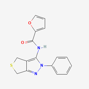 molecular formula C16H13N3O2S B2854207 N-(2-phenyl-4,6-dihydrothieno[3,4-c]pyrazol-3-yl)furan-2-carboxamide CAS No. 392254-95-4