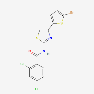 molecular formula C14H7BrCl2N2OS2 B2854208 N-[4-(5-bromothiophen-2-yl)-1,3-thiazol-2-yl]-2,4-dichlorobenzamide CAS No. 391229-49-5