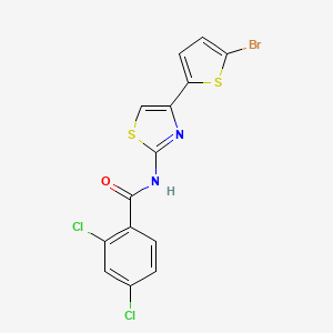 molecular formula C14H7BrCl2N2OS2 B2854208 N-[4-(5-溴噻吩-2-基)-1,3-噻唑-2-基]-2,4-二氯苯甲酰胺 CAS No. 391229-49-5