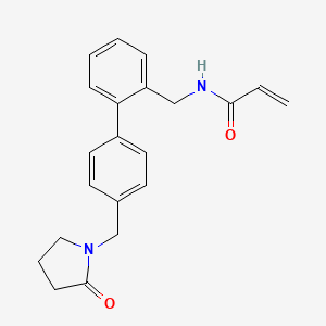 molecular formula C21H22N2O2 B2854223 N-[[2-[4-[(2-Oxopyrrolidin-1-yl)methyl]phenyl]phenyl]methyl]prop-2-enamide CAS No. 2305331-87-5