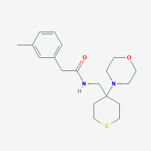 2-(3-Methylphenyl)-N-[(4-morpholin-4-ylthian-4-yl)methyl]acetamide