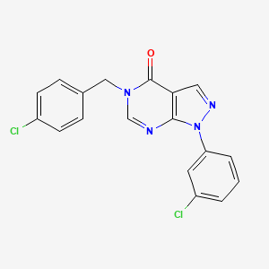 1-(3-Chlorophenyl)-5-[(4-chlorophenyl)methyl]pyrazolo[3,4-d]pyrimidin-4-one
