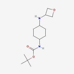 molecular formula C14H26N2O3 B2854251 tert-Butyl (1R*,4R*)-4-oxetan-3-ylamino)-cyclohexylcarbamate CAS No. 1349717-56-1