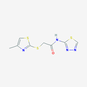 2-[(4-methyl-1,3-thiazol-2-yl)sulfanyl]-N-(1,3,4-thiadiazol-2-yl)acetamide