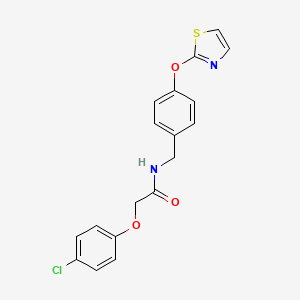 2-(4-chlorophenoxy)-N-(4-(thiazol-2-yloxy)benzyl)acetamide