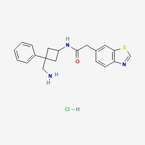 N-[3-(Aminomethyl)-3-phenylcyclobutyl]-2-(1,3-benzothiazol-6-yl)acetamide;hydrochloride