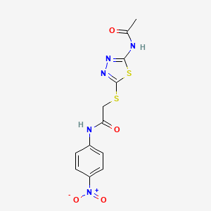 2-((5-acetamido-1,3,4-thiadiazol-2-yl)thio)-N-(4-nitrophenyl)acetamide