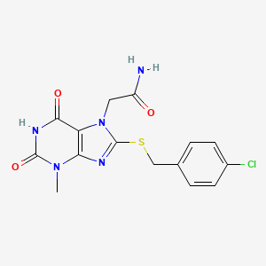 2-(8-((4-chlorobenzyl)thio)-3-methyl-2,6-dioxo-2,3-dihydro-1H-purin-7(6H)-yl)acetamide