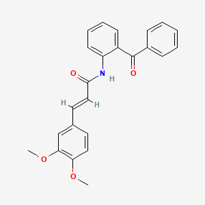 molecular formula C24H21NO4 B2854292 (2E)-3-(3,4-dimethoxyphenyl)-N-[2-(phenylcarbonyl)phenyl]prop-2-enamide CAS No. 868154-00-1
