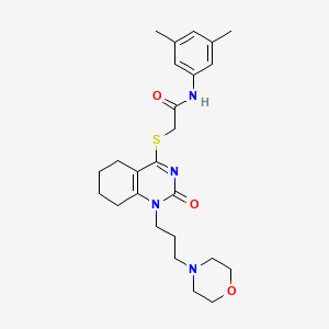 molecular formula C25H34N4O3S B2854297 N-(3,5-dimethylphenyl)-2-((1-(3-morpholinopropyl)-2-oxo-1,2,5,6,7,8-hexahydroquinazolin-4-yl)thio)acetamide CAS No. 899950-90-4