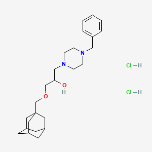 molecular formula C25H40Cl2N2O2 B2854303 1-((3r,5r,7r)-Adamantan-1-ylmethoxy)-3-(4-benzylpiperazin-1-yl)propan-2-ol dihydrochloride CAS No. 1189479-29-5