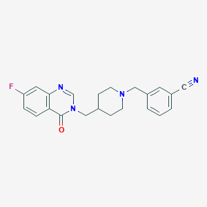 molecular formula C22H21FN4O B2854305 3-({4-[(7-Fluoro-4-oxo-3,4-dihydroquinazolin-3-yl)methyl]piperidin-1-yl}methyl)benzonitrile CAS No. 2415561-80-5