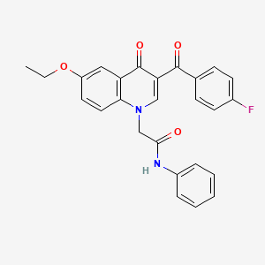 molecular formula C26H21FN2O4 B2854310 2-(6-ethoxy-3-(4-fluorobenzoyl)-4-oxoquinolin-1(4H)-yl)-N-phenylacetamide CAS No. 895653-59-5
