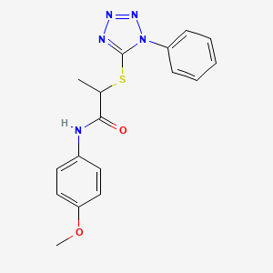 N-(4-methoxyphenyl)-2-[(1-phenyl-1H-tetrazol-5-yl)sulfanyl]propanamide