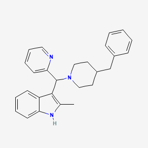 3-[(4-benzylpiperidin-1-yl)(pyridin-2-yl)methyl]-2-methyl-1H-indole