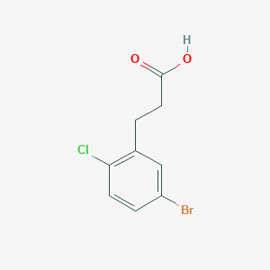molecular formula C9H8BrClO2 B2854327 Benzenepropanoic acid, 5-bromo-2-chloro- CAS No. 1261609-54-4
