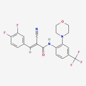 (E)-2-cyano-3-(3,4-difluorophenyl)-N-[2-morpholin-4-yl-4-(trifluoromethyl)phenyl]prop-2-enamide