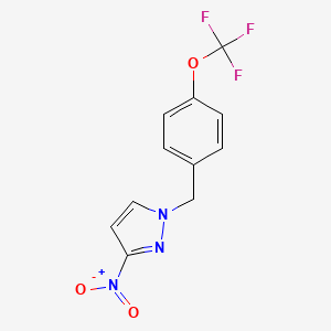 molecular formula C11H8F3N3O3 B2854329 3-Nitro-1-{[4-(trifluoromethoxy)phenyl]methyl}-1H-pyrazole CAS No. 1240567-71-8