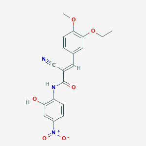molecular formula C19H17N3O6 B2854331 (E)-2-cyano-3-(3-ethoxy-4-methoxyphenyl)-N-(2-hydroxy-4-nitrophenyl)prop-2-enamide CAS No. 444561-60-8