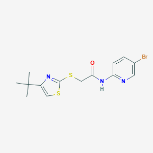 N-(5-bromopyridin-2-yl)-2-[(4-tert-butyl-1,3-thiazol-2-yl)sulfanyl]acetamide