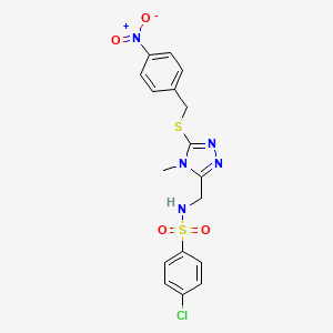 4-chloro-N-({4-methyl-5-[(4-nitrobenzyl)sulfanyl]-4H-1,2,4-triazol-3-yl}methyl)benzenesulfonamide