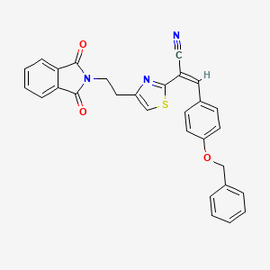 molecular formula C29H21N3O3S B2854343 (2Z)-3-[4-(benzyloxy)phenyl]-2-{4-[2-(1,3-dioxo-2,3-dihydro-1H-isoindol-2-yl)ethyl]-1,3-thiazol-2-yl}prop-2-enenitrile CAS No. 866019-81-0