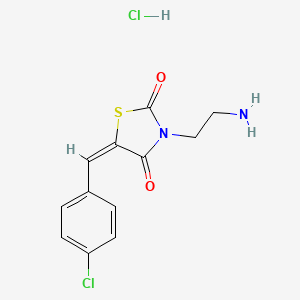 molecular formula C12H12Cl2N2O2S B2854347 (5E)-3-(2-aminoethyl)-5-(4-chlorobenzylidene)-1,3-thiazolidine-2,4-dione hydrochloride CAS No. 478792-13-1
