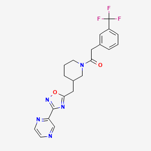 1-(3-((3-(Pyrazin-2-yl)-1,2,4-oxadiazol-5-yl)methyl)piperidin-1-yl)-2-(3-(trifluoromethyl)phenyl)ethanone