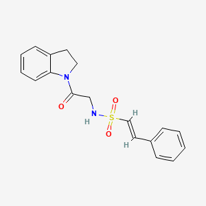 (E)-N-[2-(2,3-Dihydroindol-1-yl)-2-oxoethyl]-2-phenylethenesulfonamide