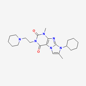 8-cyclohexyl-1,7-dimethyl-3-(2-(piperidin-1-yl)ethyl)-1H-imidazo[2,1-f]purine-2,4(3H,8H)-dione