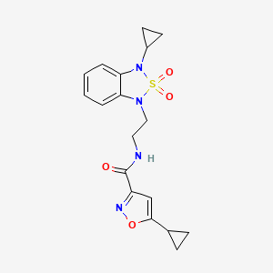 5-cyclopropyl-N-[2-(3-cyclopropyl-2,2-dioxo-1,3-dihydro-2lambda6,1,3-benzothiadiazol-1-yl)ethyl]-1,2-oxazole-3-carboxamide