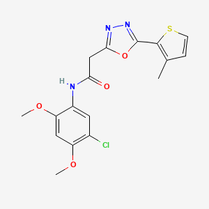 molecular formula C17H16ClN3O4S B2854362 N-(5-chloro-2,4-dimethoxyphenyl)-2-(5-(3-methylthiophen-2-yl)-1,3,4-oxadiazol-2-yl)acetamide CAS No. 1251687-45-2