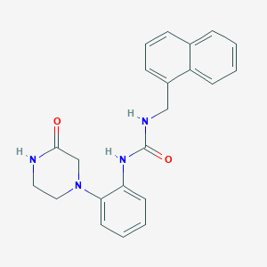 1-(Naphthalen-1-ylmethyl)-3-(2-(3-oxopiperazin-1-yl)phenyl)urea